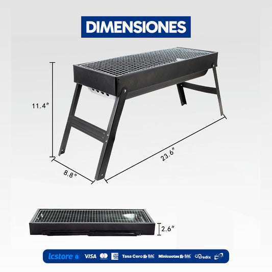 Parrilla BBQ Portátil Plegable de Carbón para Aire Libre