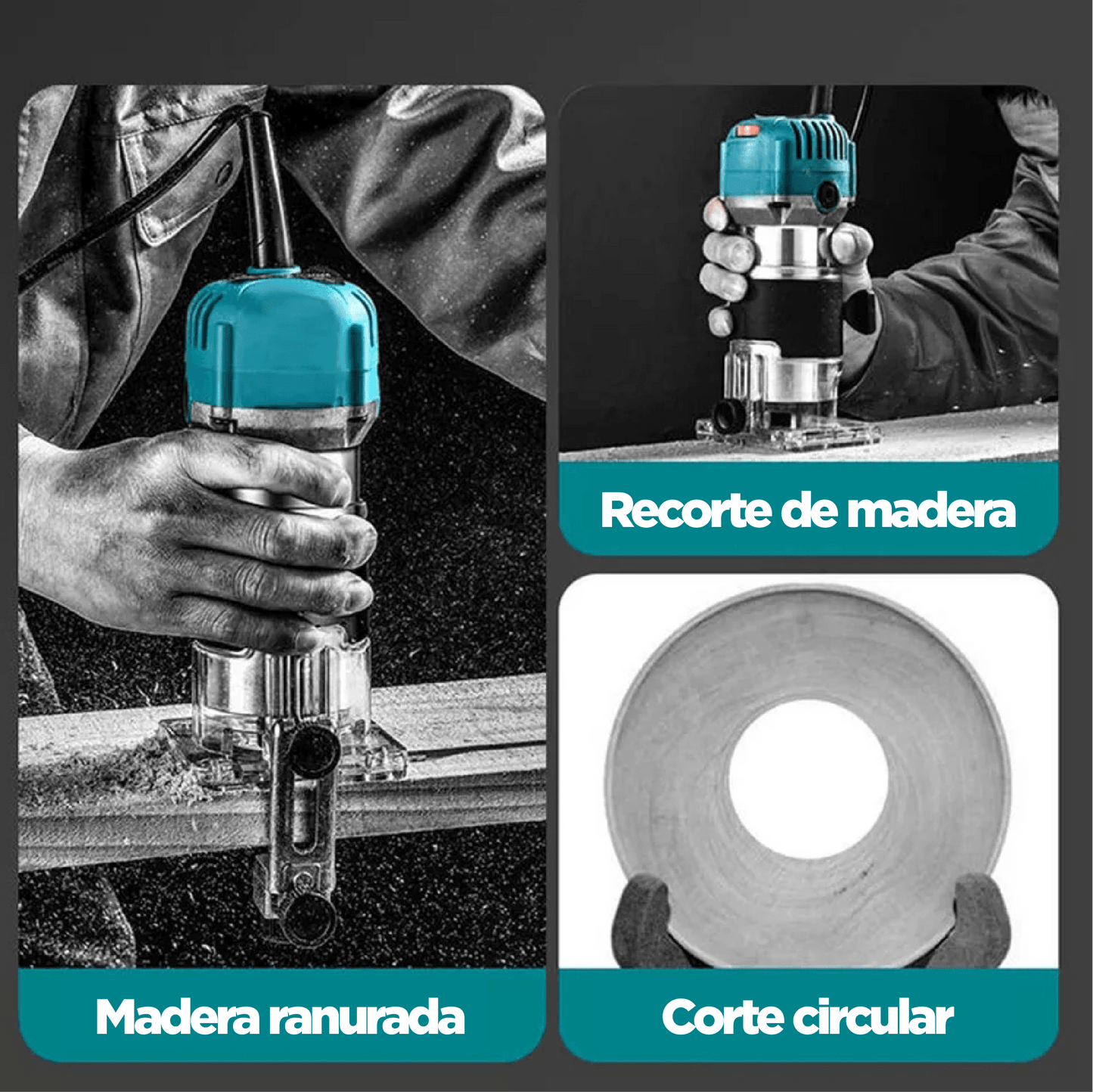 Router de Palma de 1/4 para Carpintería de 800W