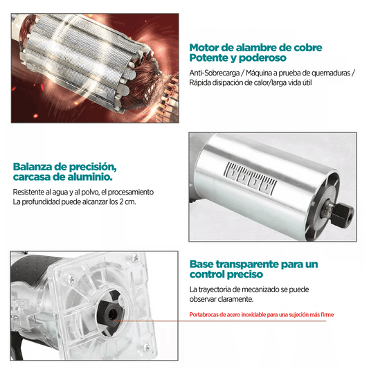 Router de Palma de 1/4 para Carpintería de 800W