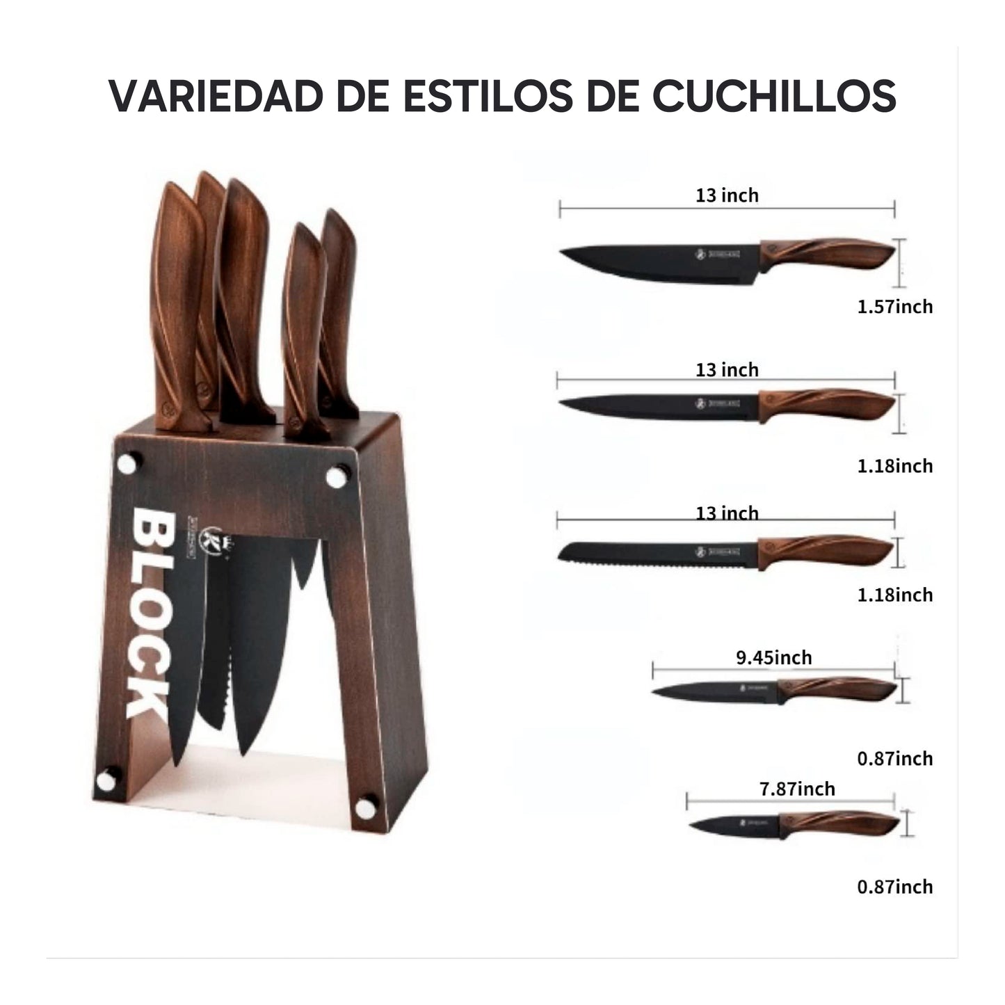 Set de 5 Cuchillos de cocina