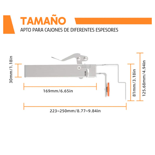 Pack de 2 Abrazaderas Ajustables para Fijación de Cajones – Instalación Fácil y Precisa