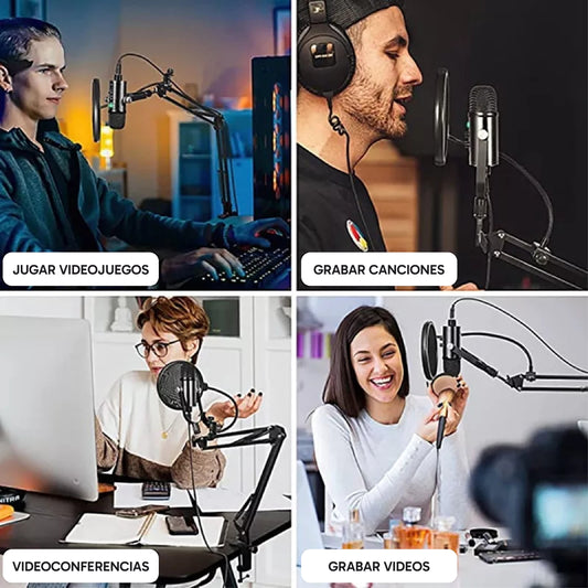 Micrófono condensador para computadora USB