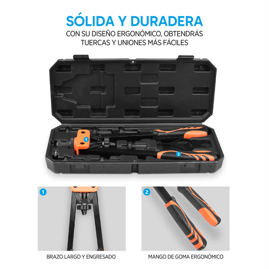 Remachadora manual con 150 tuercas remaches, (M3, M4, M5, M6, M8, M10)
