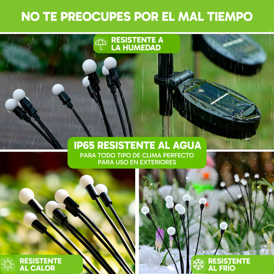 Pack de 4 Luces Solares para Exteriores - 32 LEDs Oscilantes