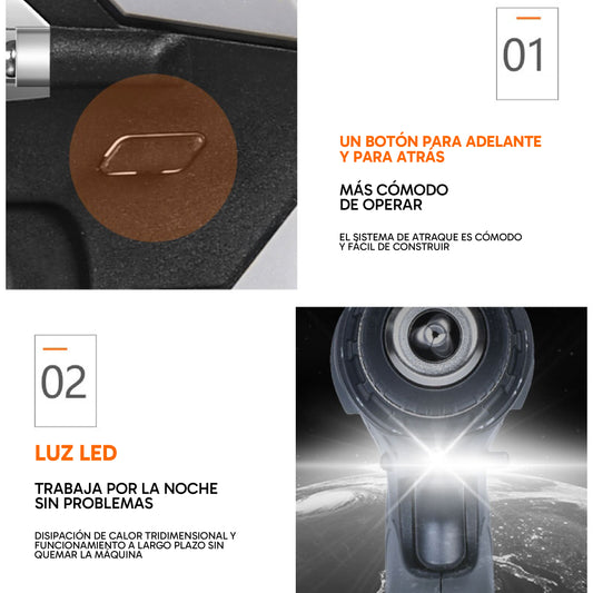 Taladro inalámbrico 1/2 Nanwei de 21 Voltios