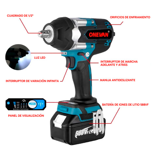 Taladro Impacto Onevan 650NM de 21 Voltios