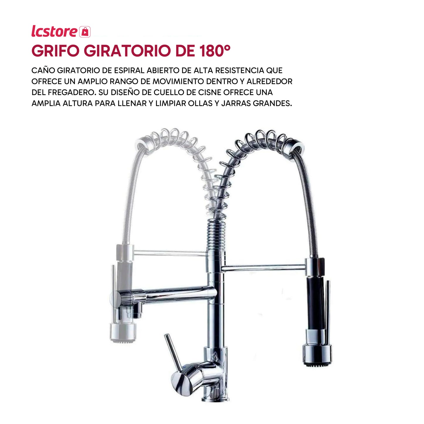 Grifo de cocina con rociador de acero inoxidable
