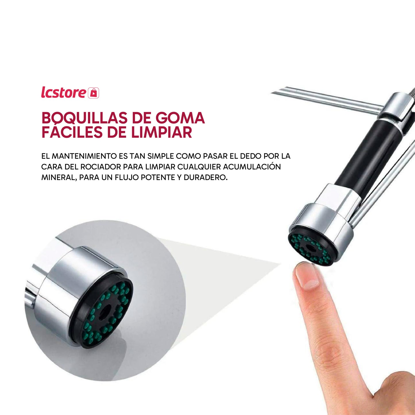 Grifo de cocina con rociador de acero inoxidable