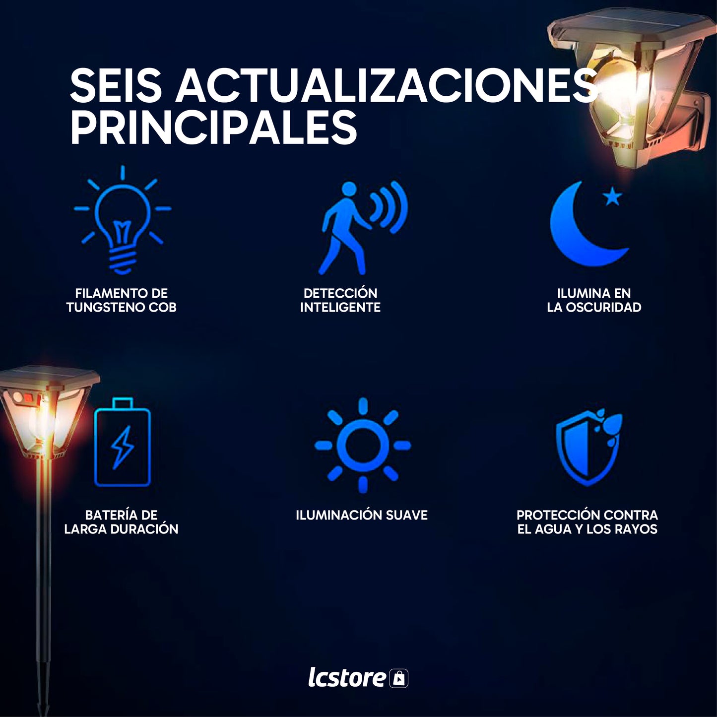 Pack de 2 Luces Solares para Caminos