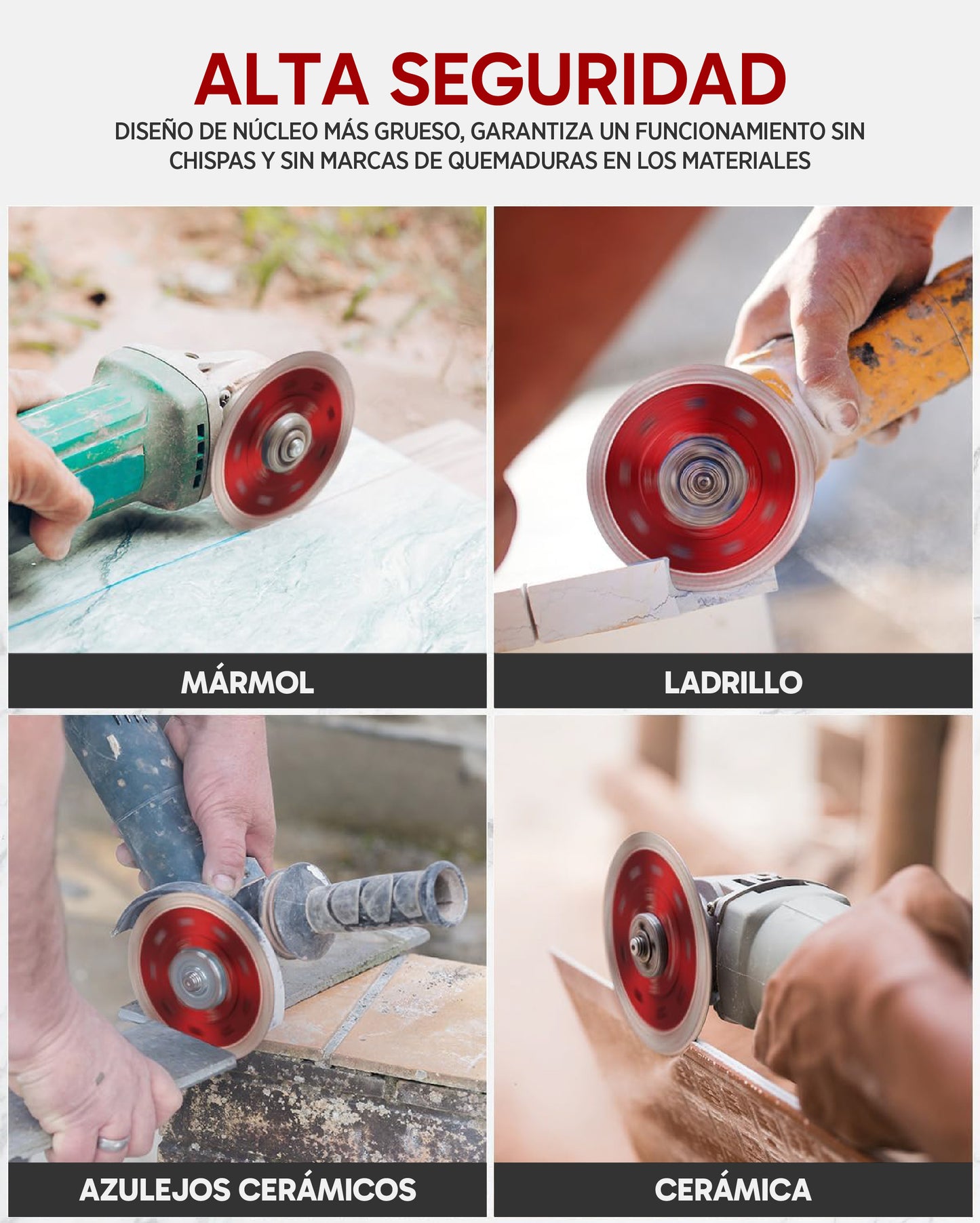 Juego de 5 Discos de Diamante para Amoladora 4.5"