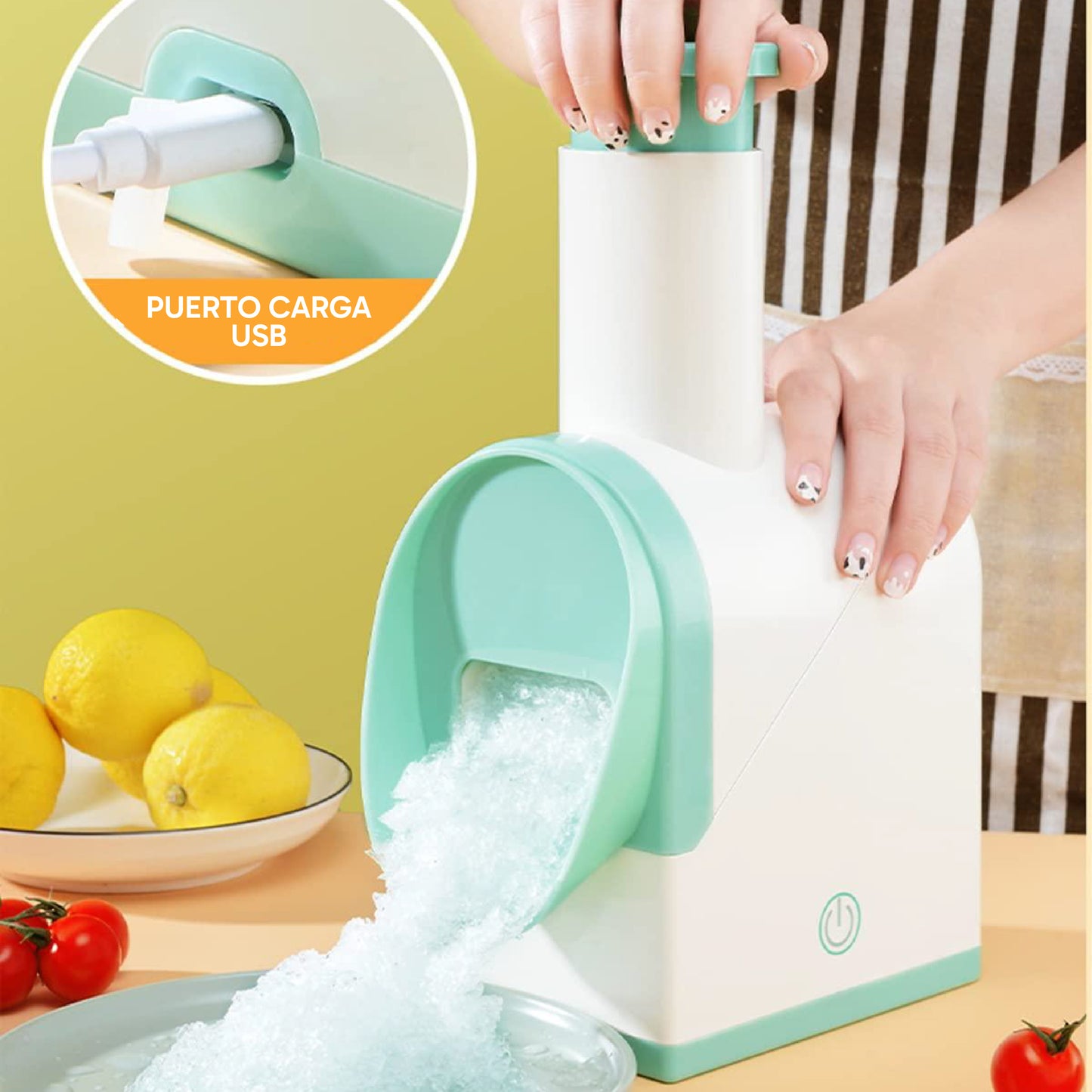 Trituradora de Hielo portátil con cable USB