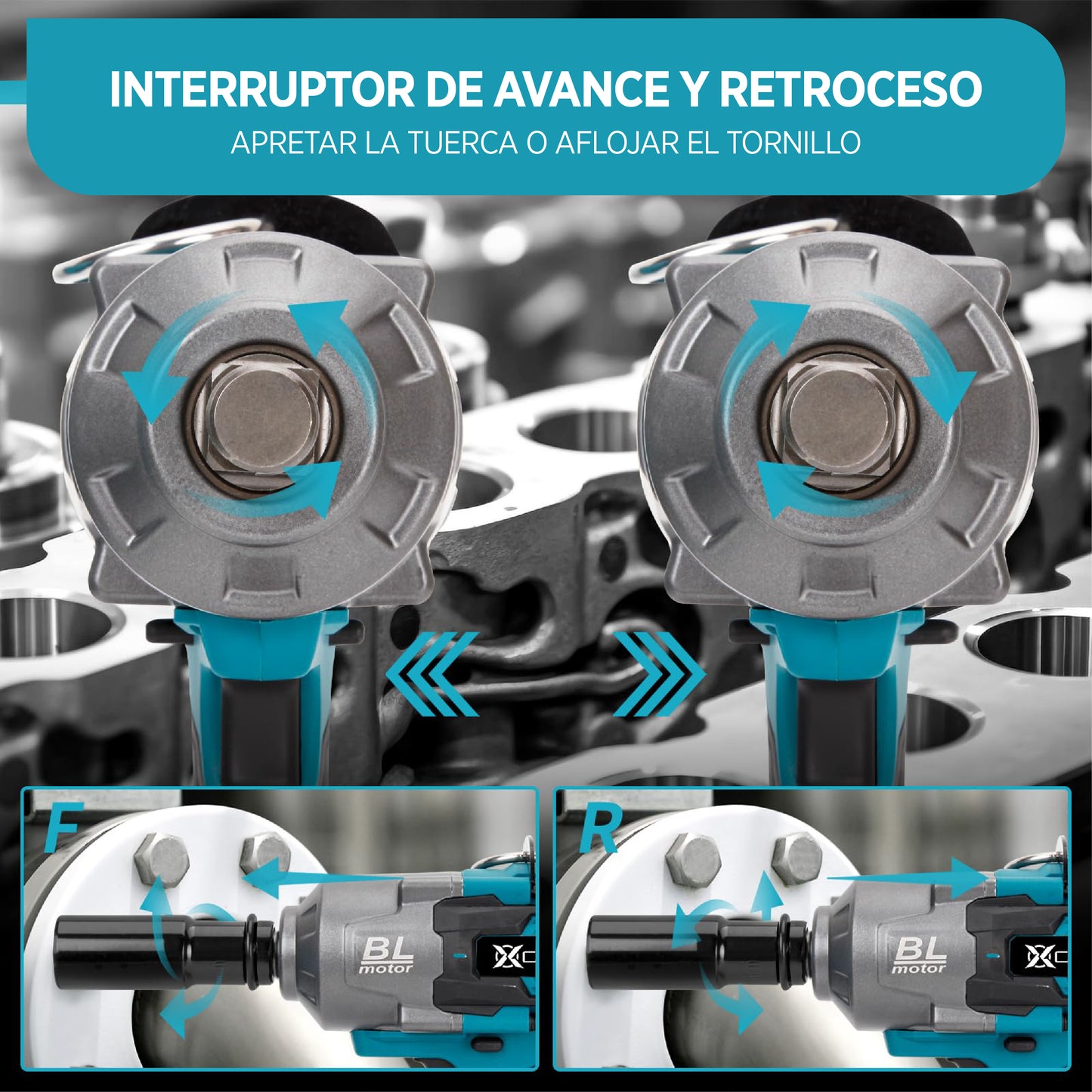 Taladro de Impacto Inalámbrico 3/4" – 2000Nm con 2 Baterías, Estuche y Accesorios