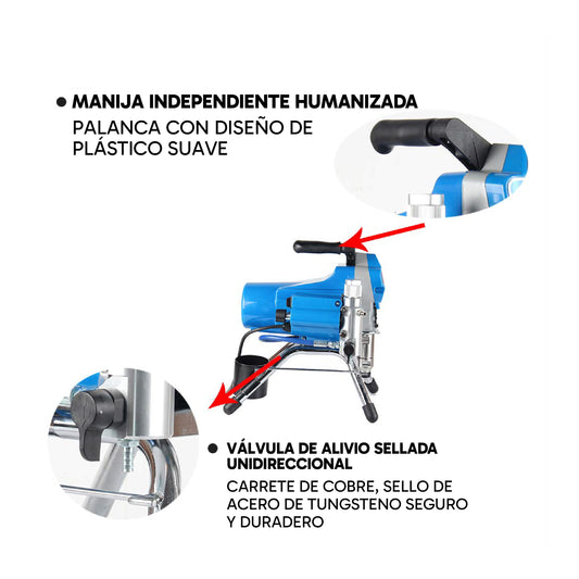 Pulverizador de Pintura Eléctrico 3000PSI 110V Sin Aire - 2200W