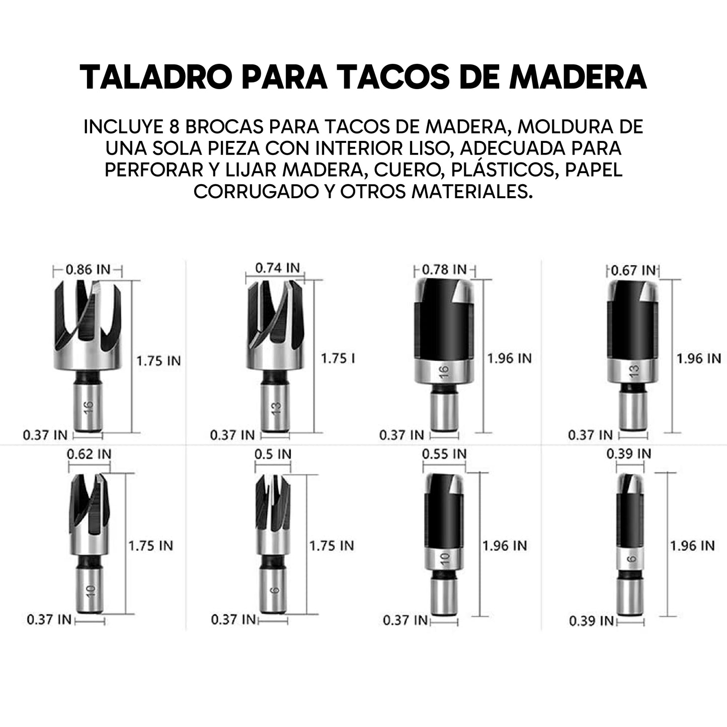 Juego de 26 Brocas Combinadas para Taladro – Brocas de Pagoda, Avellanadas, Biseladas y Más