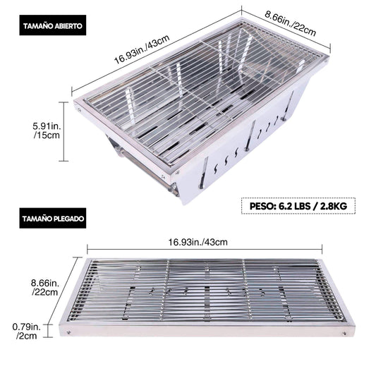 Parrilla Portátil de acero inoxidable