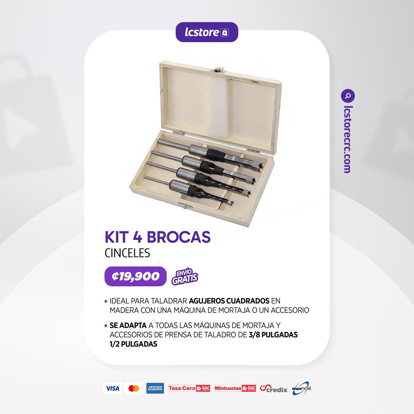 Kit de 4 brocas cinceles