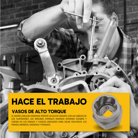 Juego de 14 piezas de extractores de pernos y tuercas