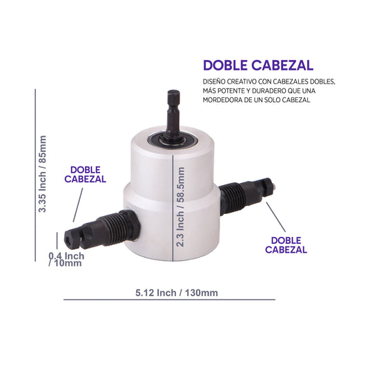 Cortador de metal de doble cabeza para taladro