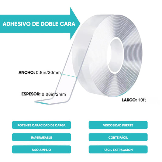 Pack 5 Cintas Doble Cara, 5cm x 5 metros