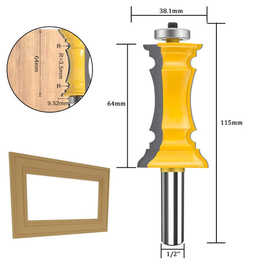 Juego de fresas para router de Puerta de Armario – 2 Piezas, Vástago 1/2"