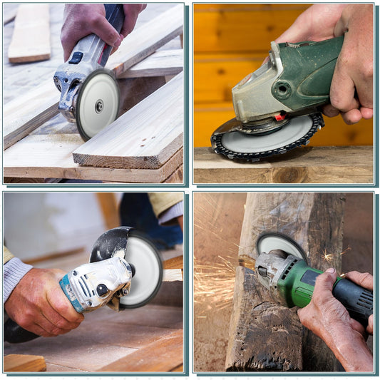 Juego de 4 Discos Motosierra para tallar madera Amoladora Angular 4-1/2”