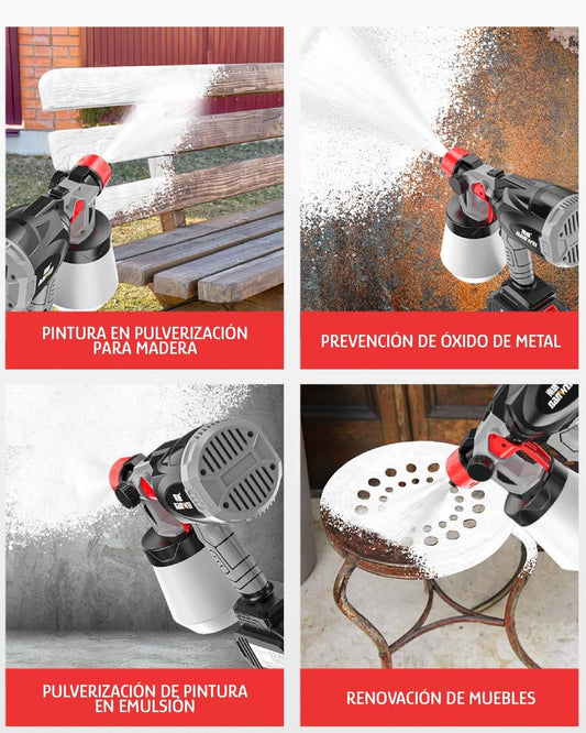 Pistola de pintar Nanwei con 2 baterías