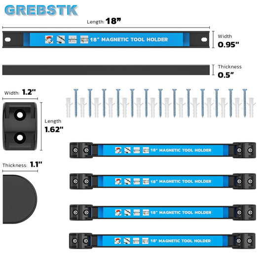 Pack de 4 barras magnéticas de 18 pulgadas