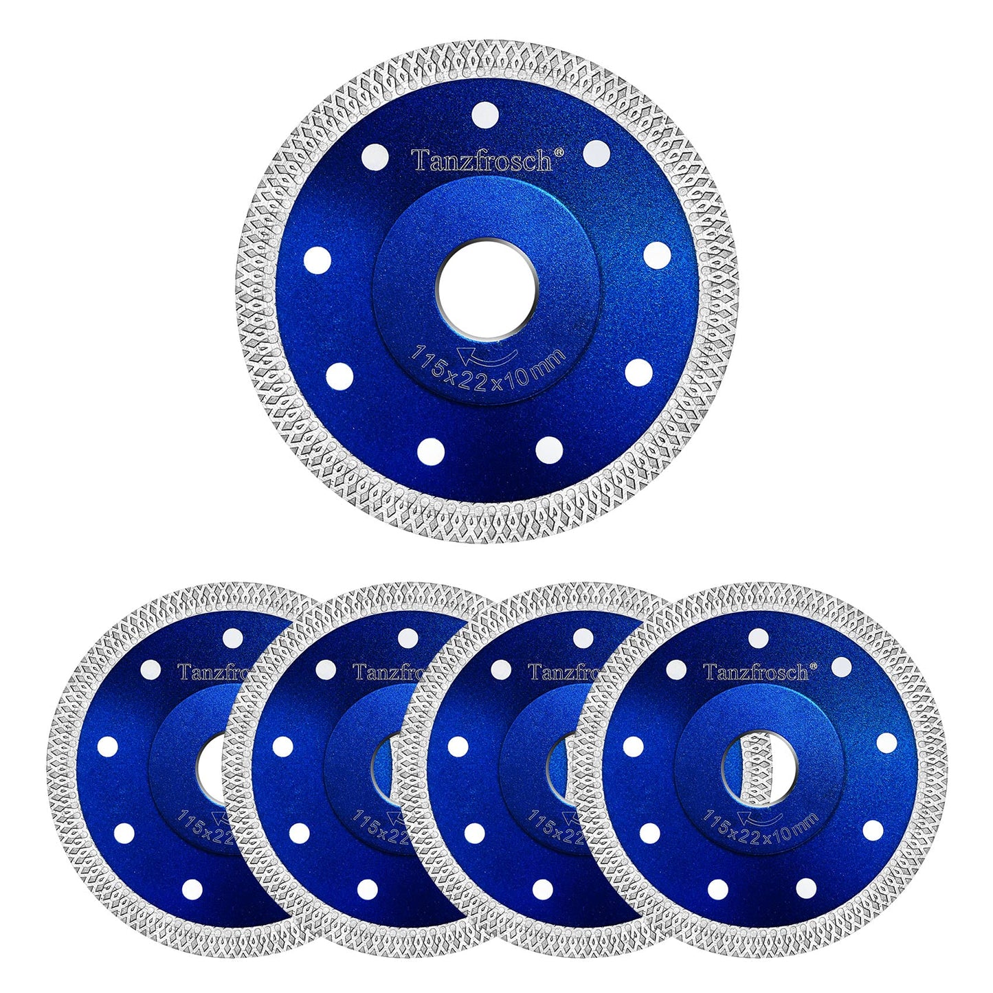 Juego de 5 Discos de Diamante para Amoladora 4.5"