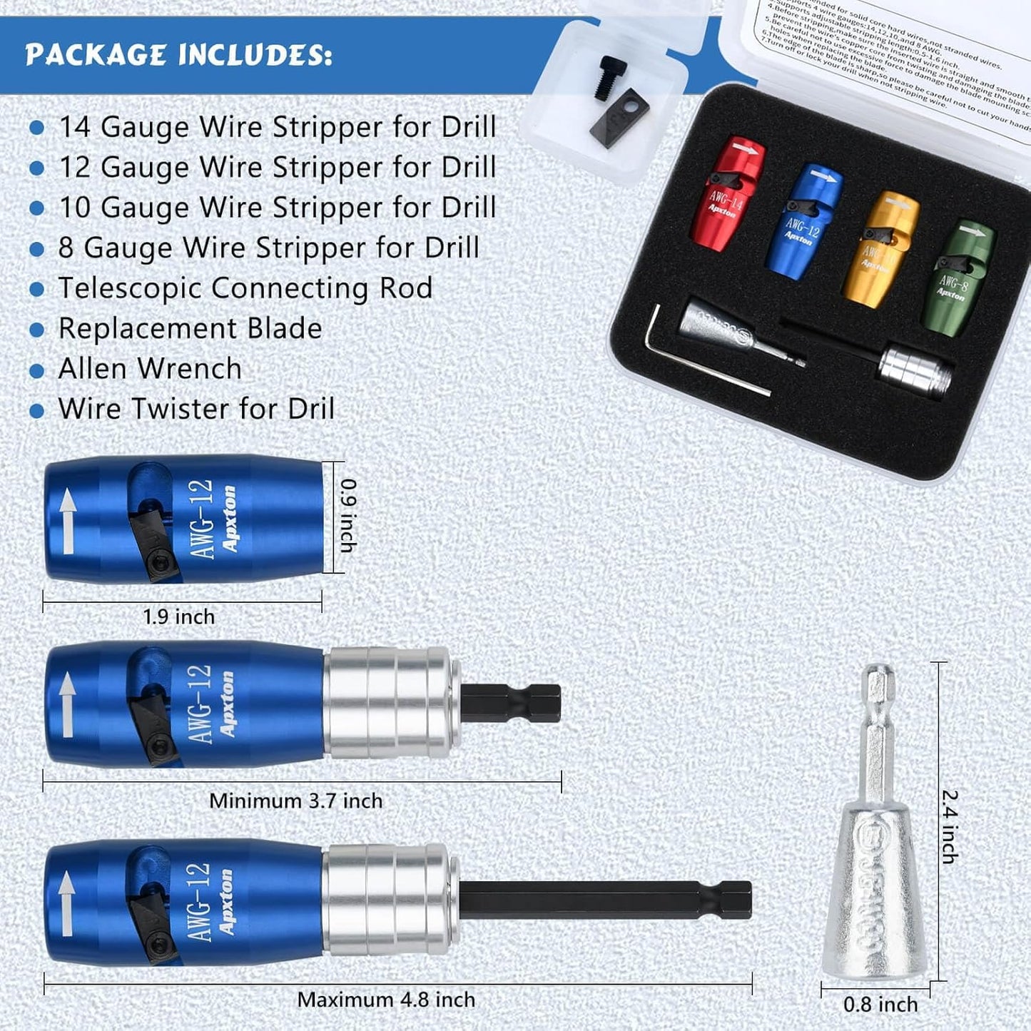 Juego de 5 Pelacables Profesionales – Herramientas para Pelar y Retorcer Cables Rápidamente