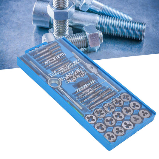 Juego de Machuelos y Troqueles 40 Piezas – Acero al Carbono