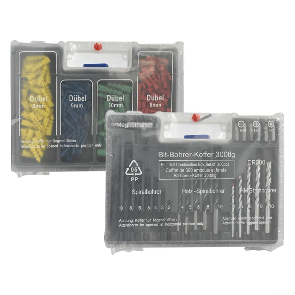 Juego de Brocas de Acero al Carbono (300pcs) – Precisión para Madera y Metal