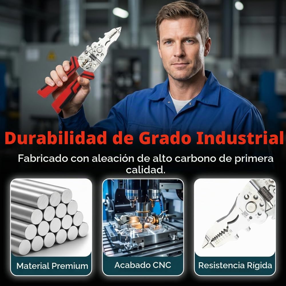 Alicate Pelacables Multifuncional 16 en 1 con Probador de Voltaje