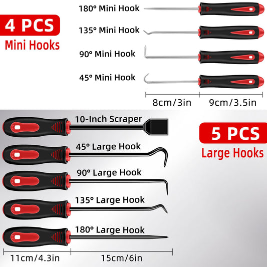 Juego de Ganchos, Raspadores y Extractor de Clips Mecánico de 11 Piezas