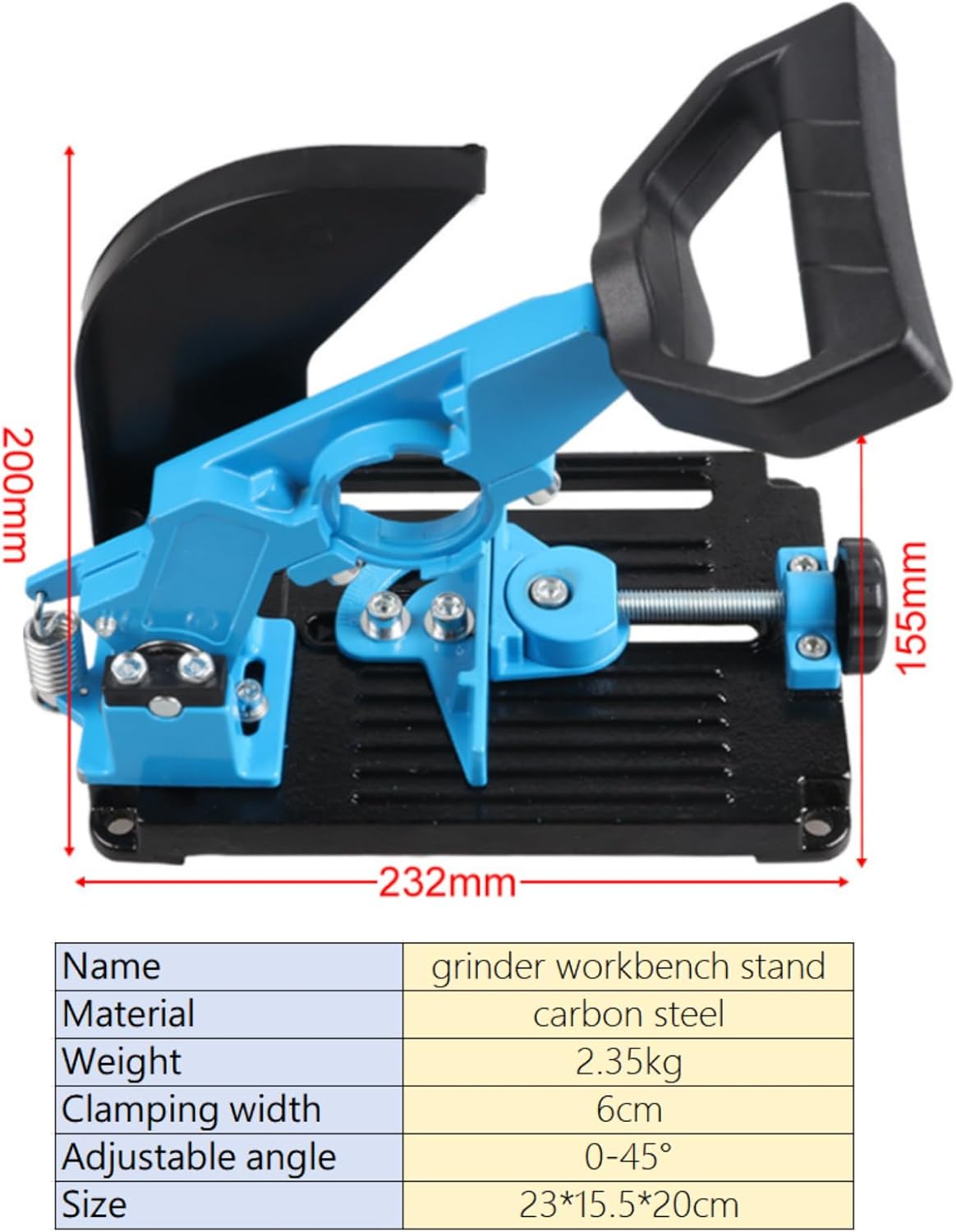 Soporte Ajustable para esmeriladora Angular y Taladro – Corte Preciso de 0° a 45°