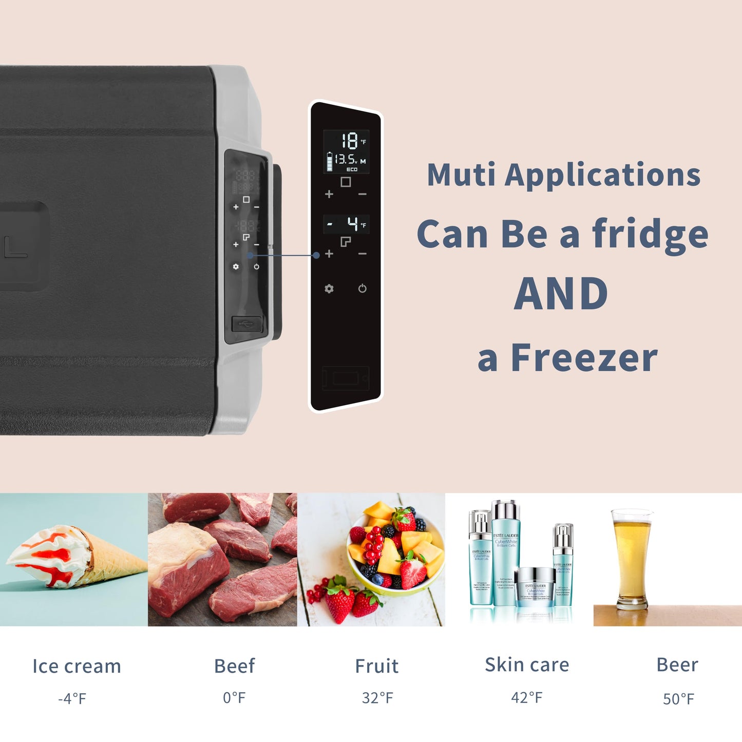 Refrigerador Portátil Alpicool T60 – 60L | 12V y 110V | Congelador y Doble Control de Temperatura