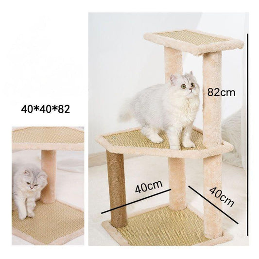 Rascador para gatos de 3 niveles de felpa suave