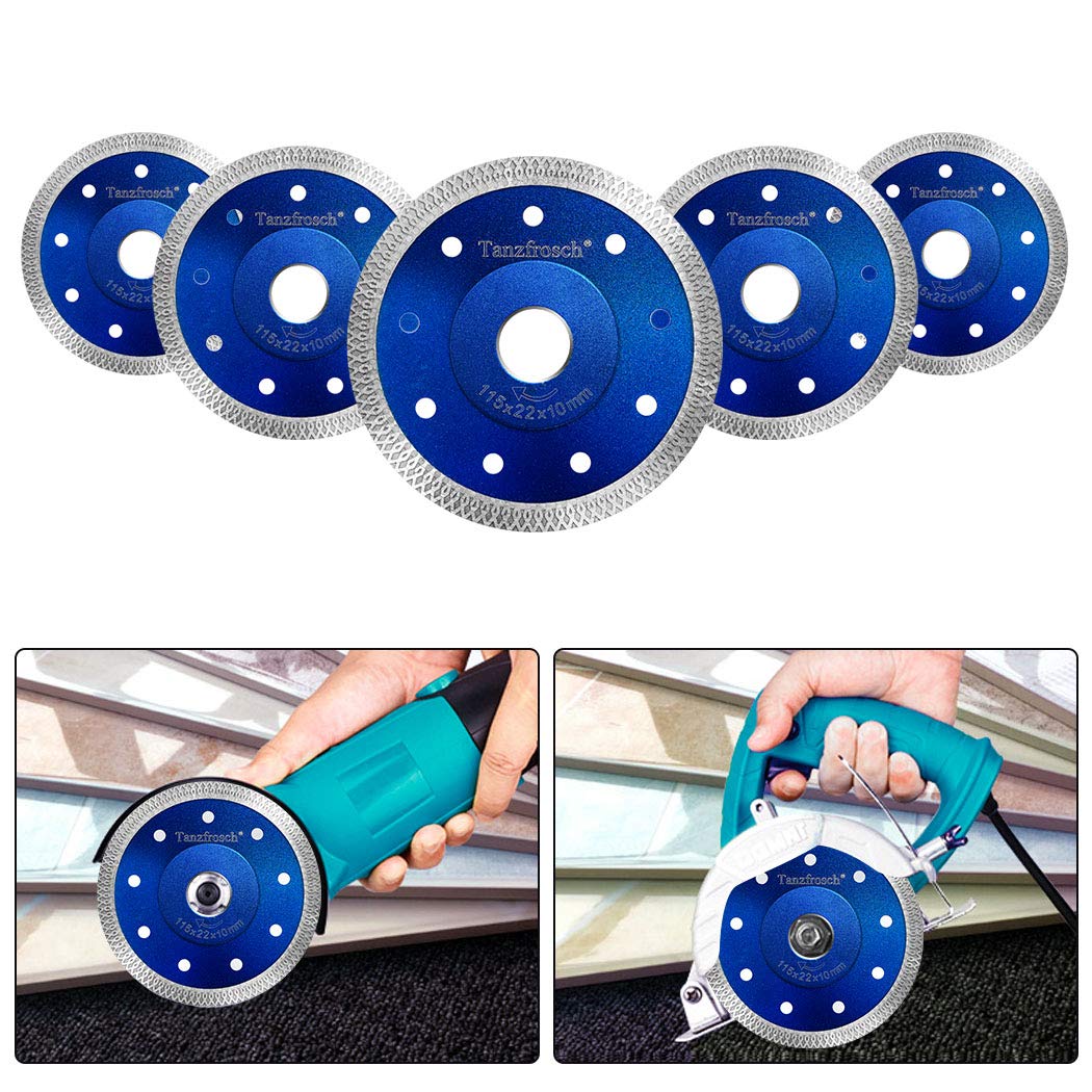 Juego de 5 Discos de Diamante para Amoladora 4.5"