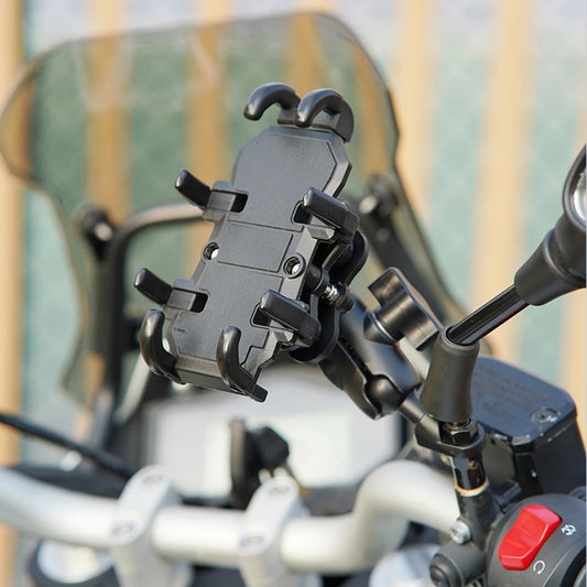 Soporte de Celular para Espejo de Moto con Agarre Anti-Vibración de 8 Puntos