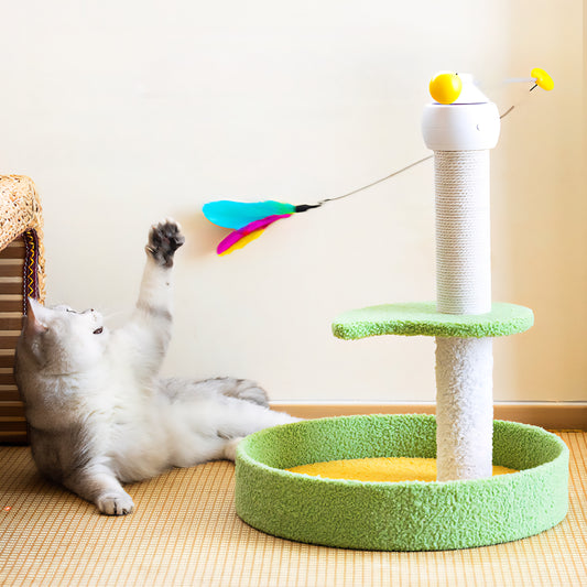 Rascador Eléctrico para Gato con Juguete Giratorio – Automático, Interactivo