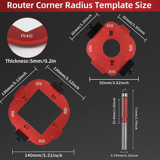 Plantillas y Guías de Router para Carpintería – Radios R10 a R35
