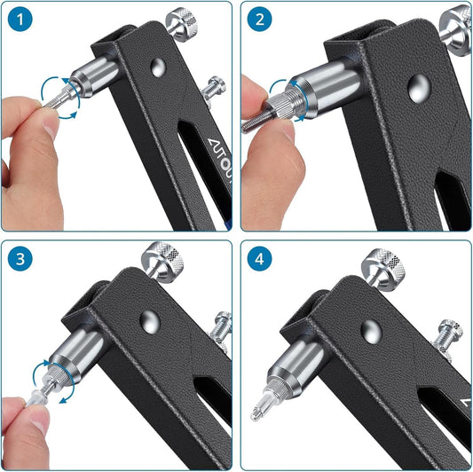 Remachadora Manual con 86 Piezas – Tuercas Remachables M3 a M8