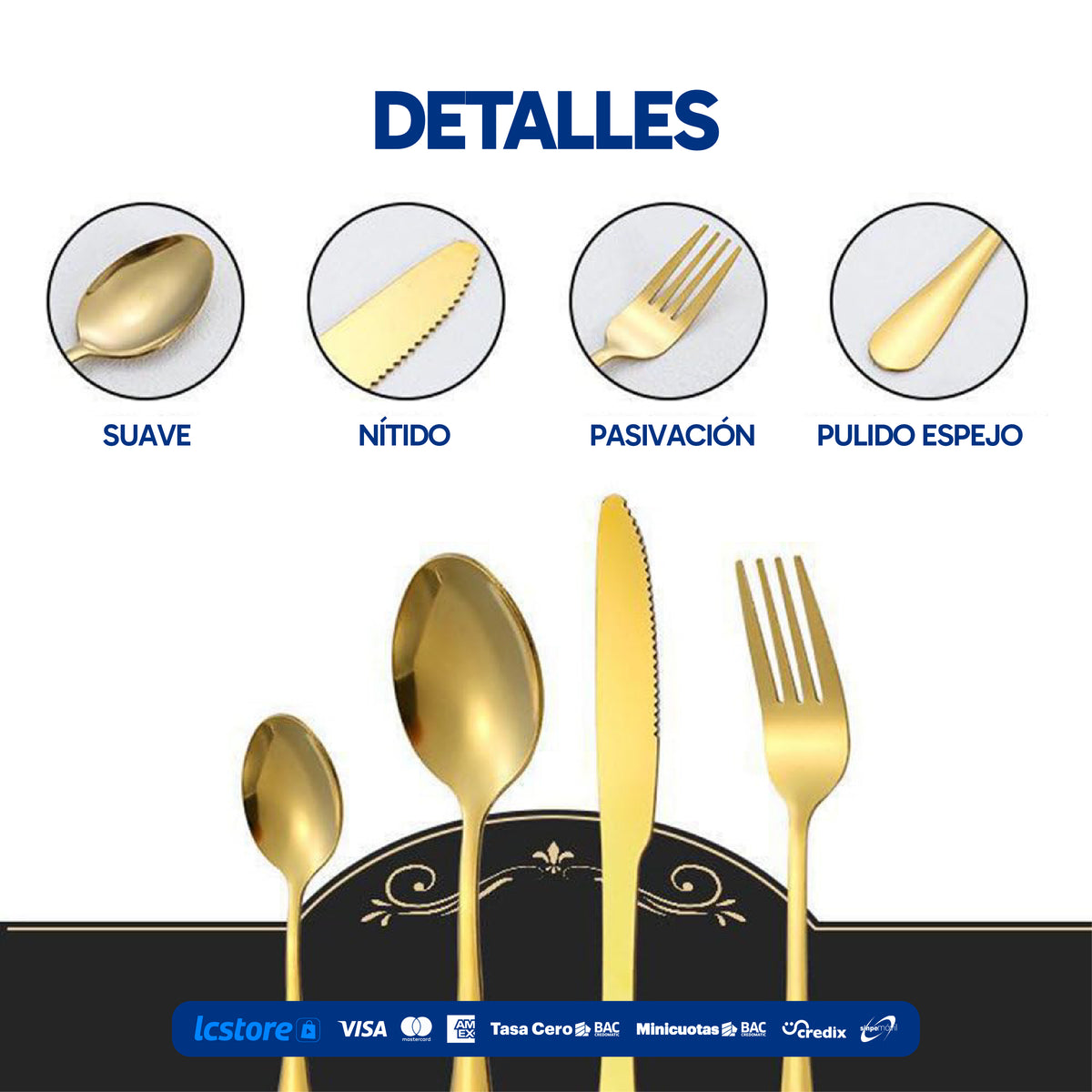 Juego de Cubiertos Elegantes de Acero Inoxidable de 24 Piezas con Soporte Organizador