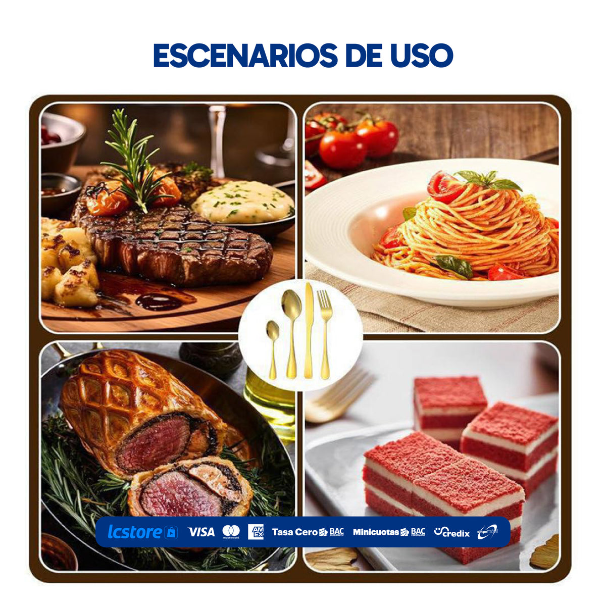 Juego de Cubiertos Elegantes de Acero Inoxidable de 24 Piezas con Soporte Organizador