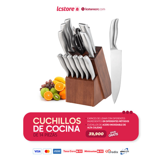 Juego de cuchillos de cocina de 14 piezas