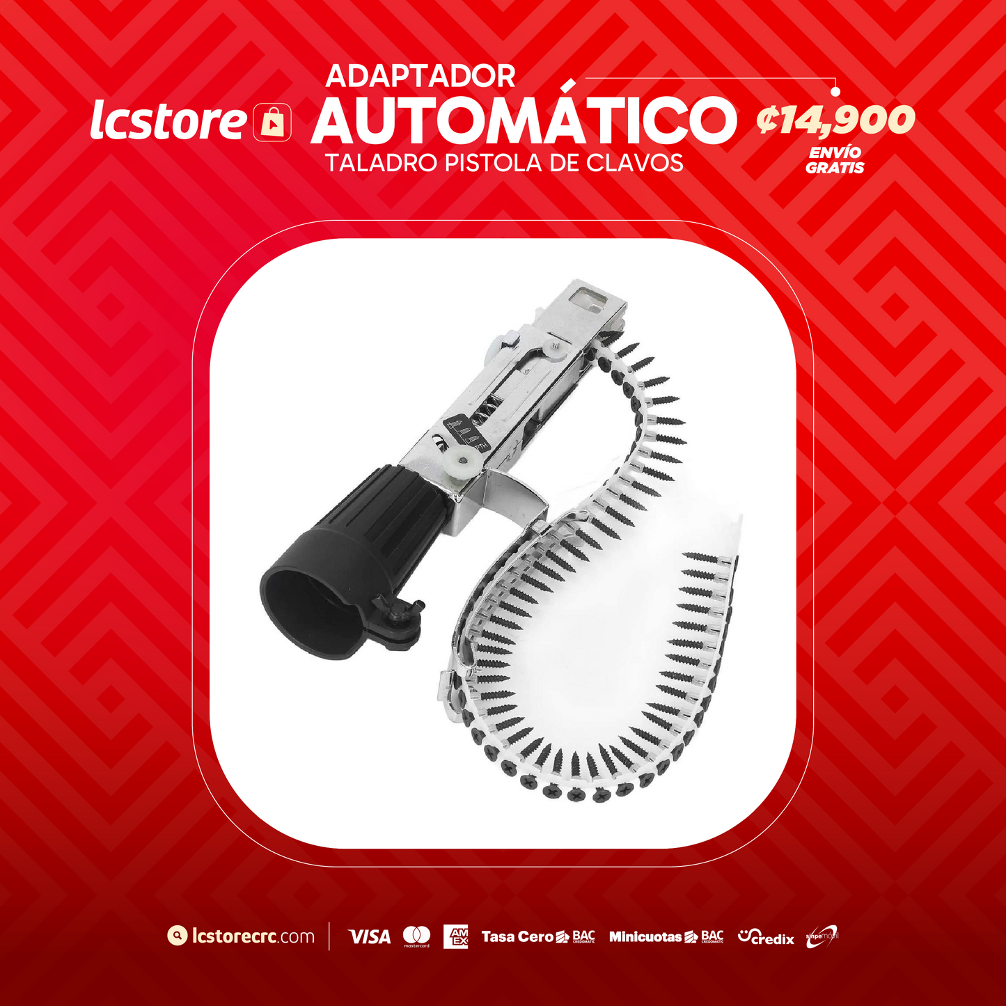 Adaptador automático para taladro de pistola de clavos