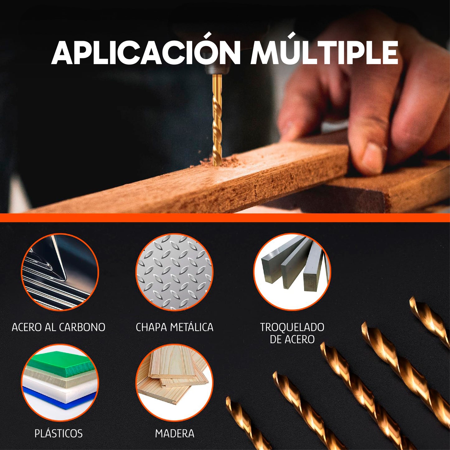 Juego de 230 Brocas para Madera, Metal y Plástico