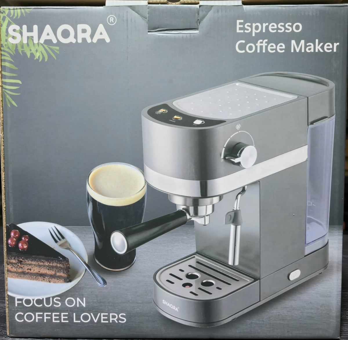 Cafetera Espresso Eléctrica SHAQRA® 1250W Ultra Slim (Modelo CA-747)