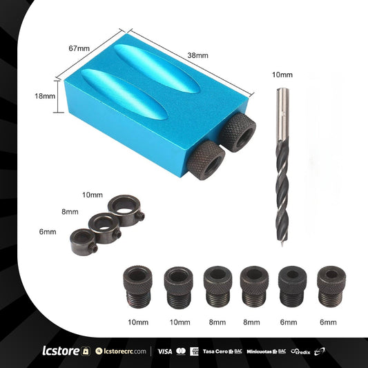 Plantilla de Agujero de Bolsillo 15 Piezas – Taladro de clavija 15° - Pocket Hole Jig