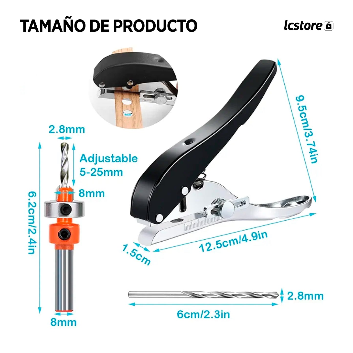 Broca Avellanador con Perforadora Manual – Precisión en Madera y Metal