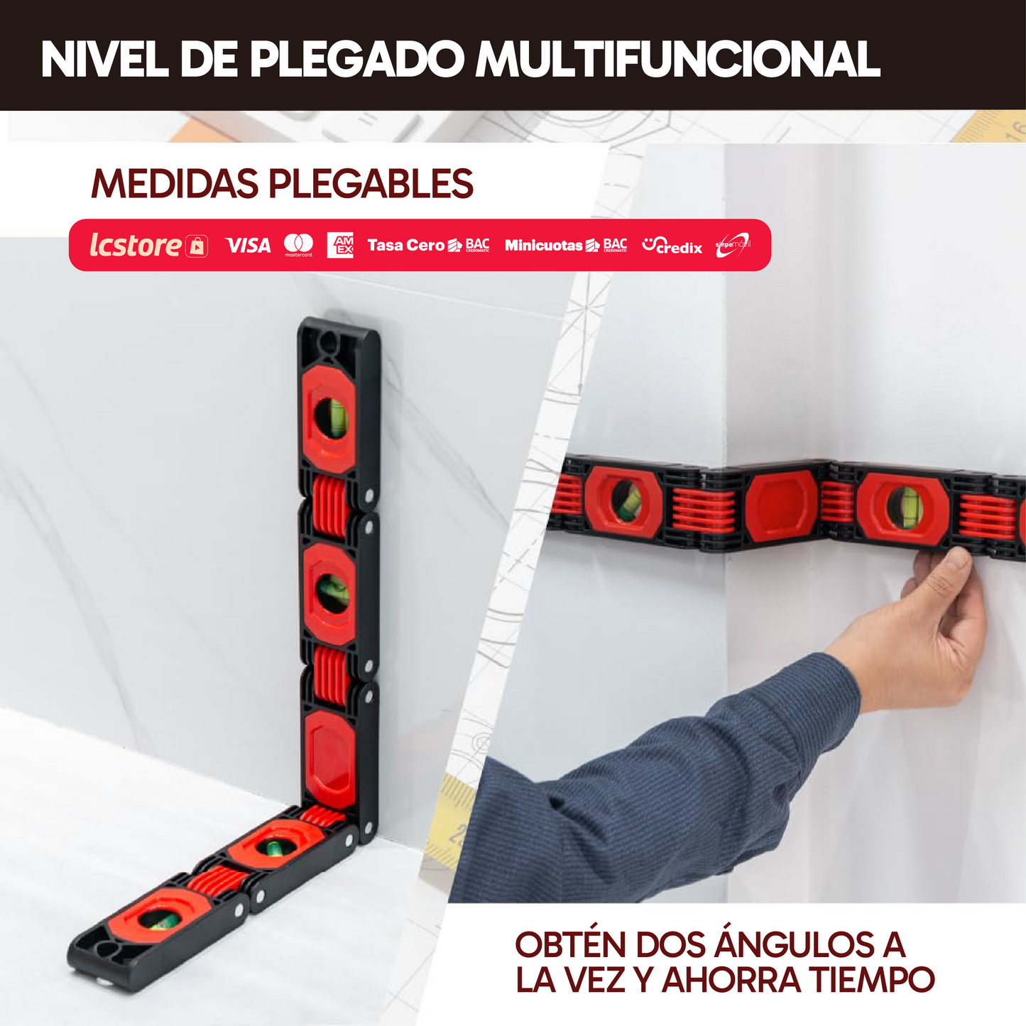 Regla Niveladora Plegable Multiángulo